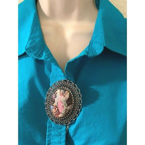 Guardian Angel Jewelry Porcelain Brooch Necklace - Picture 4 of 10